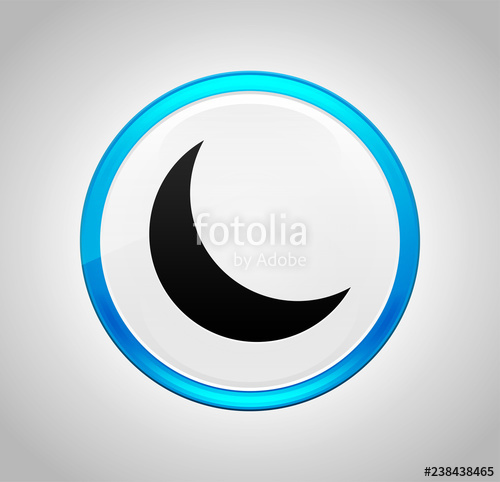 500x482 Crescent Half Moon Icon Round Blue Push Button Stock Photo