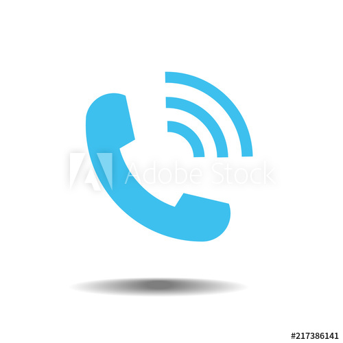 500x500 Blue Phone Icon Symbol In Trendy Flat Style Isolated On White