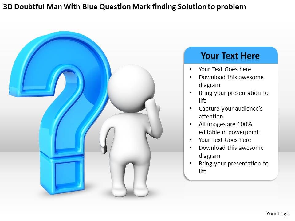 960x720 Doubtful Man With Blue Question Mark Finding Solution