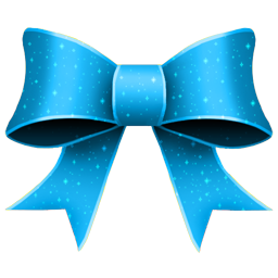 256x256 Christmas Blue Ribbon Icon, Png Clipart Image