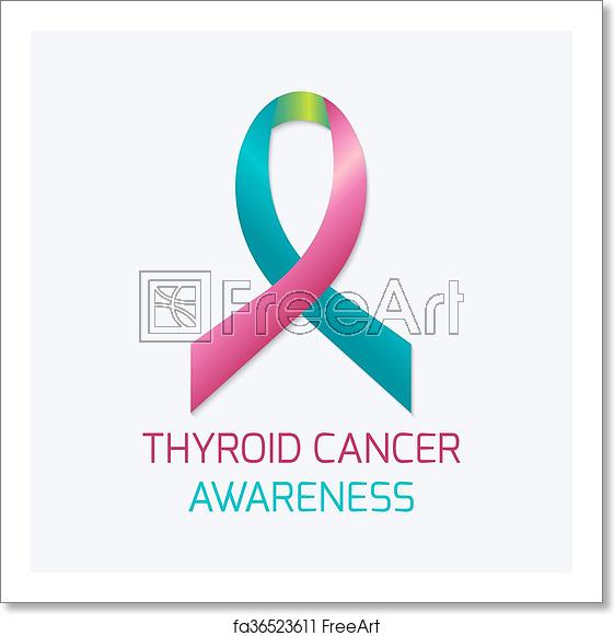 561x581 Free Art Print Of Thyroid Cancer Ribbon Thyroid Cancer Awareness
