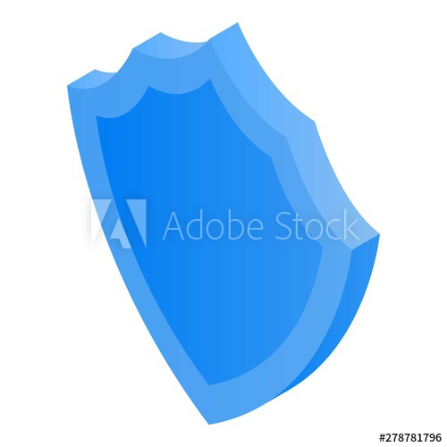 500x500 Blue Shield Icon Isometric Of Blue Shield Vector Icon For Web