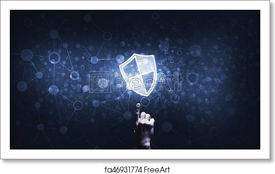 560x355 Free Art Print Of Blue Shield Icon As Symbol Of Access Protection