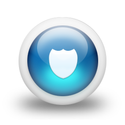 256x256 Glossy Blue Shield Icon Clean Iconset