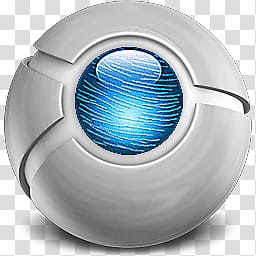 256x256 Fire And Ice Spacey, Round Gray And Blue Ball Icon Transparent