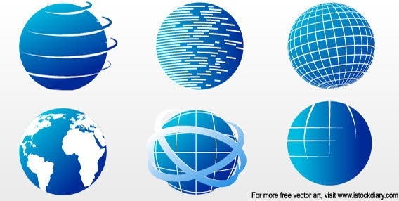 568x286 Globe Icon Collection Blue Sphere Design Free Vector