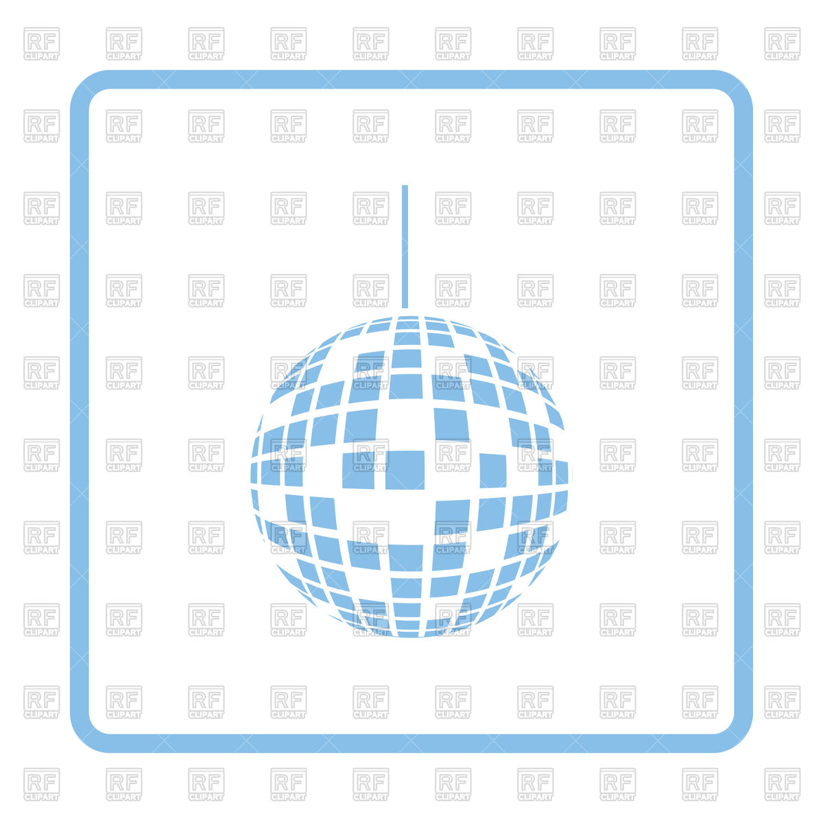 1200x1200 Party Disco Sphere Blue Icon Vector Image Of Icons And Emblems