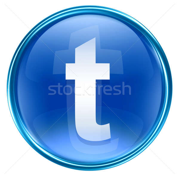 600x597 Twitter Icon Blue, Isolated On White Background Stock Photo