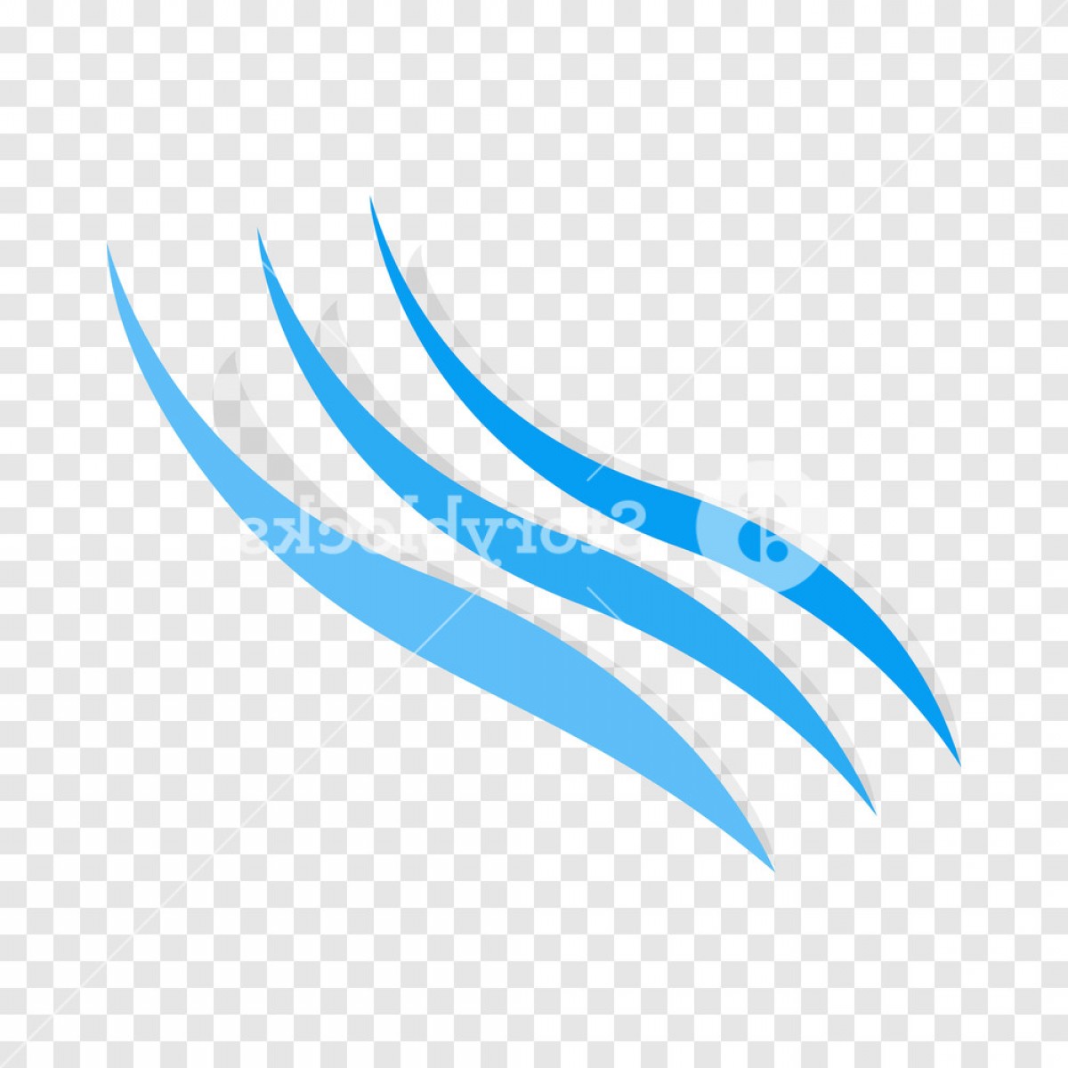 1200x1200 Blue Waves Isometric Icon D On A Transparent Background Vector