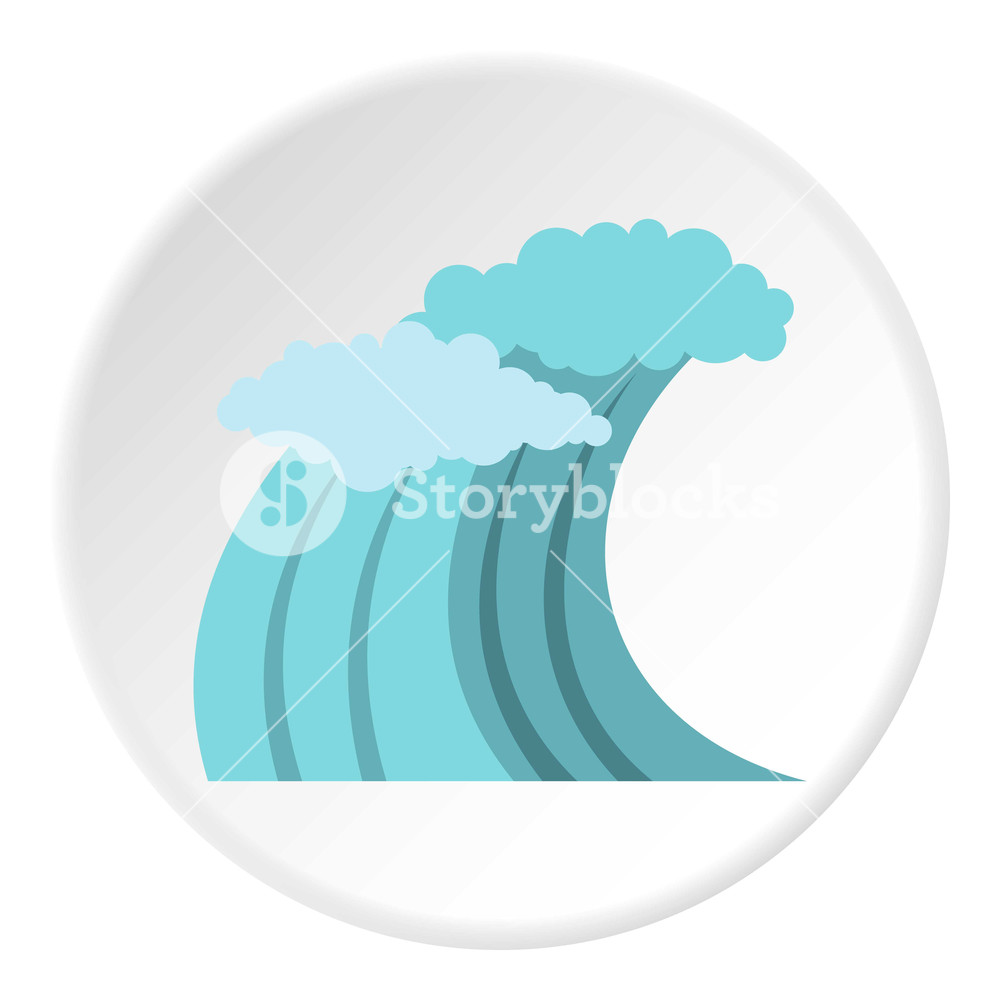 1000x1000 Surfer Blue Wave Icon Flat Illustration Of Wave Icon For Web