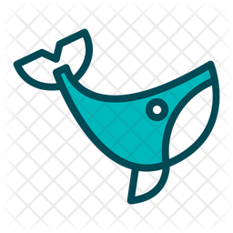 256x256 Blue Whale Icon Of Colored Outline Style