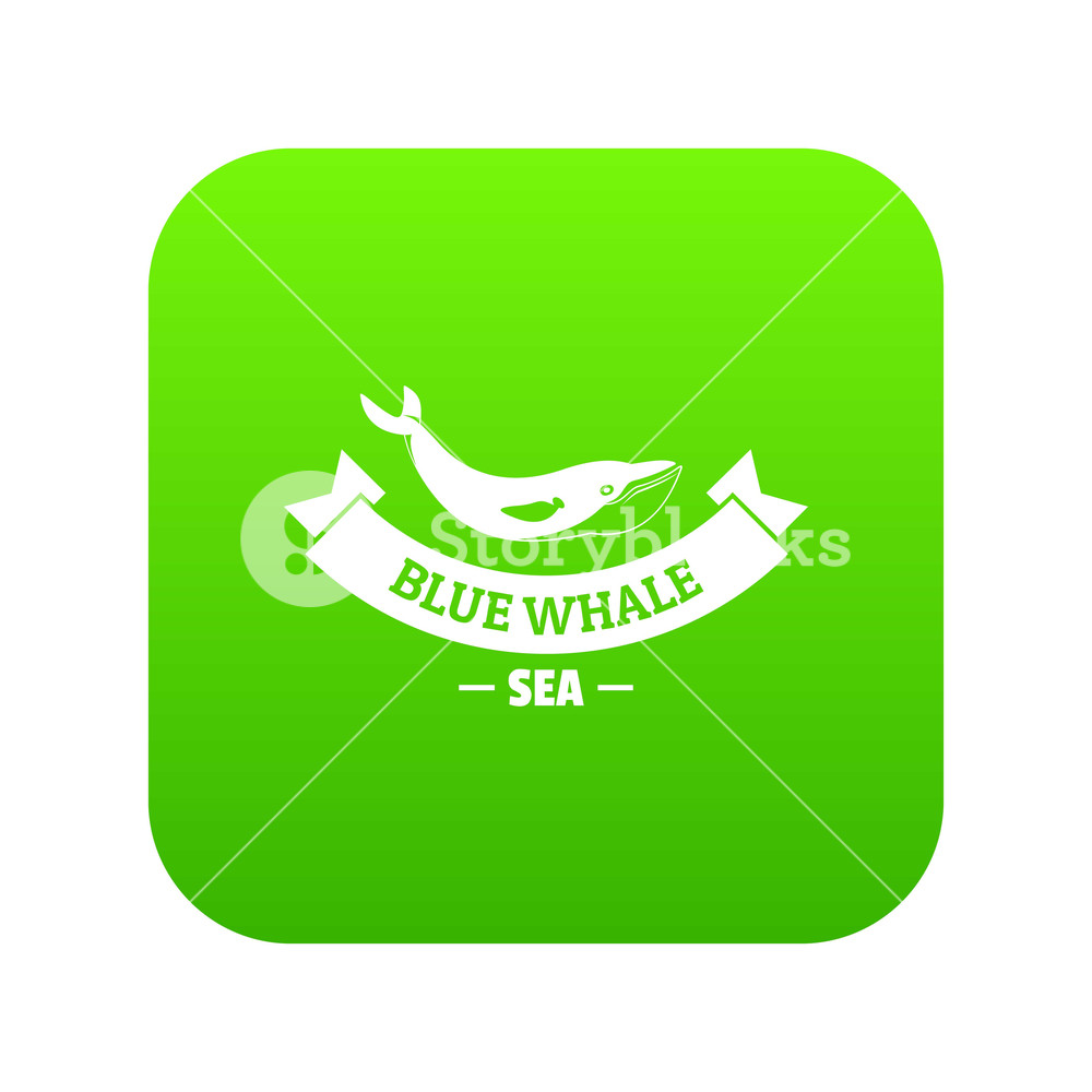 1000x1000 Blue Whale Icon Green Vector Isolated On White Background Royalty
