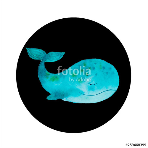 500x500 Blue Whale Icon On Black Background Stock Photo And Royalty Free