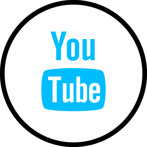 512x512 Youtube Free Social Media Blue Round Outline Icon Design