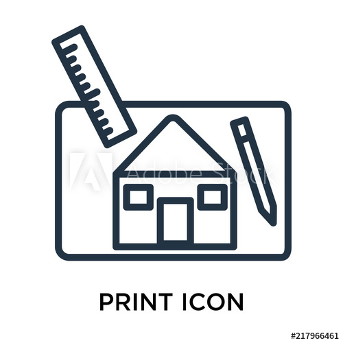500x500 Blueprint Icon Isolated On White Background Simple And Editable