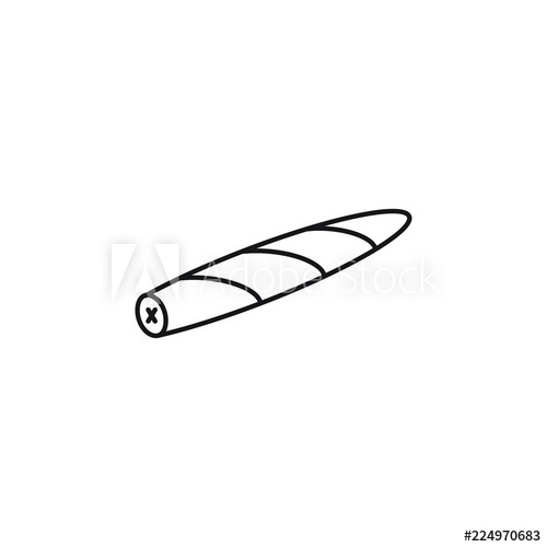 500x500 Blunt Cigar Vector Line Art Icon Black On White Background