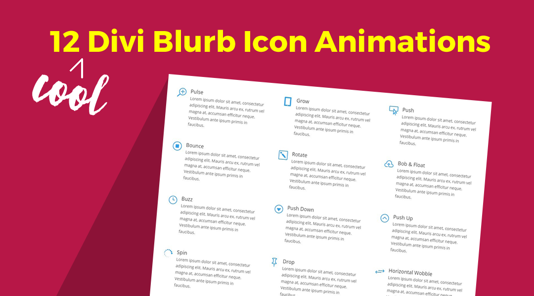 1080x600 Divi Blurb Icon Animations For Your Next Project