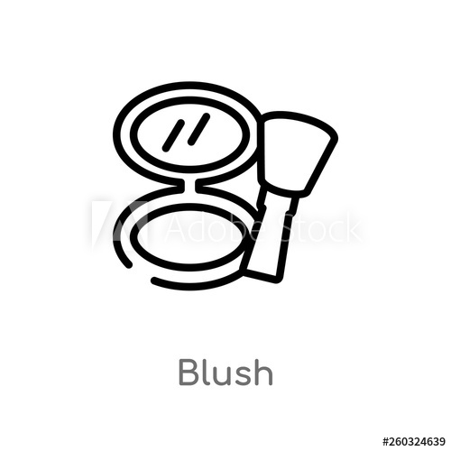 Outline Blush Vector Icon Isolated Black Simple Line Element 500x500 Outline Blush Vector Icon Isolated Black Simple Line Element