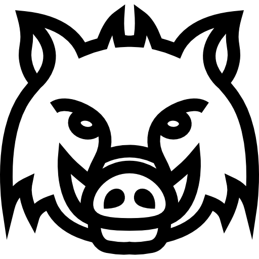 512x512 Wild Boar Head Frontal Outline Icons Free Download