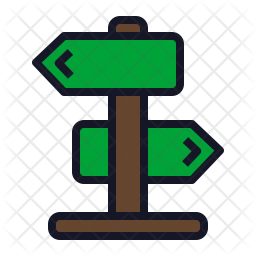 256x256 Direction Board Icon Of Colored Outline Style