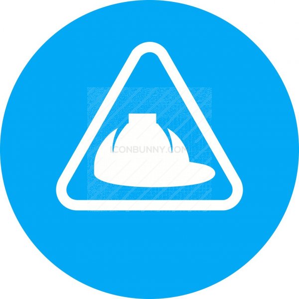 600x600 Under Construction Board Flat Round Icon