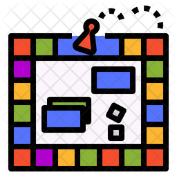 256x256 Board Game Icon Of Colored Outline Style
