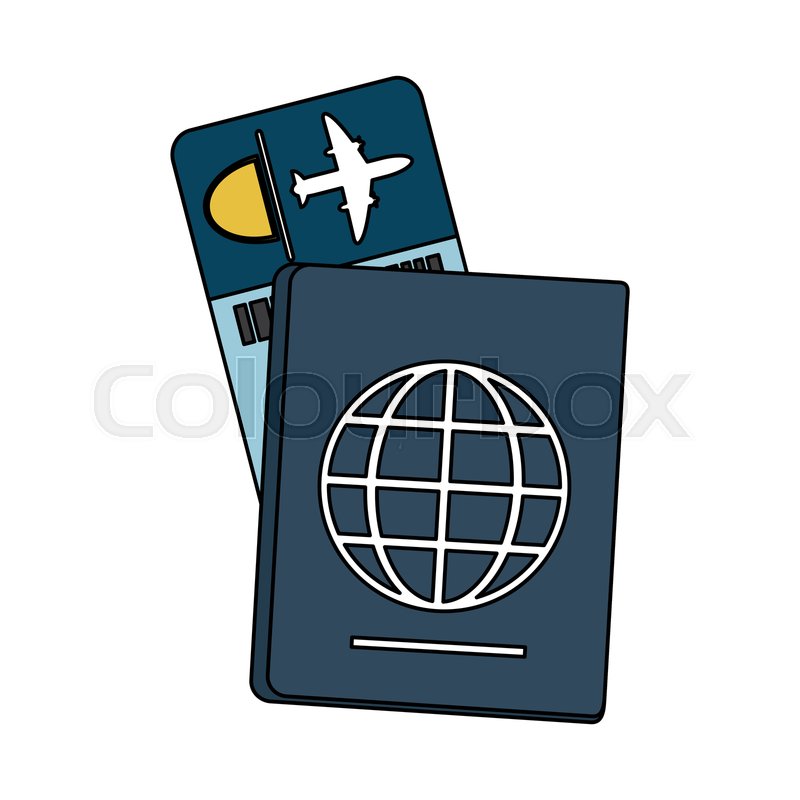 800x800 Passport With Boarding Pass Icon Image Stock Vector Colourbox