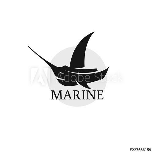 500x500 Marine Logo Store, Dock Shop Sailing Yacht Or Boat Swordfish