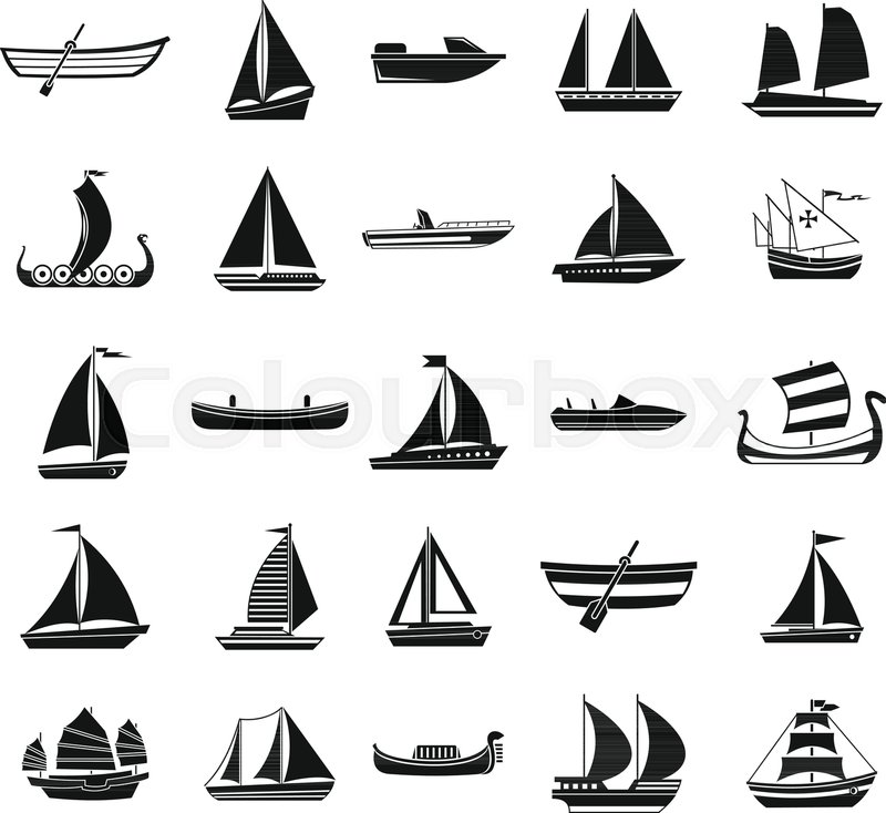 800x734 Boat Icon Set Simple Set Of Boat Stock Vector Colourbox