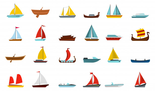 626x368 Boat Icon Set Flat Set Of Boat Vector Icons Collection Isolated