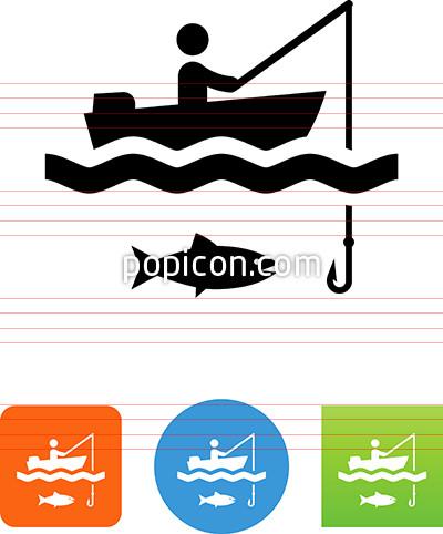 400x482 Fishing From Boat Icon