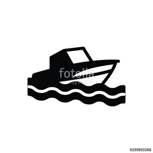 500x500 Black Solid Icon For Boat Silhouette Stock Image And Royalty Free