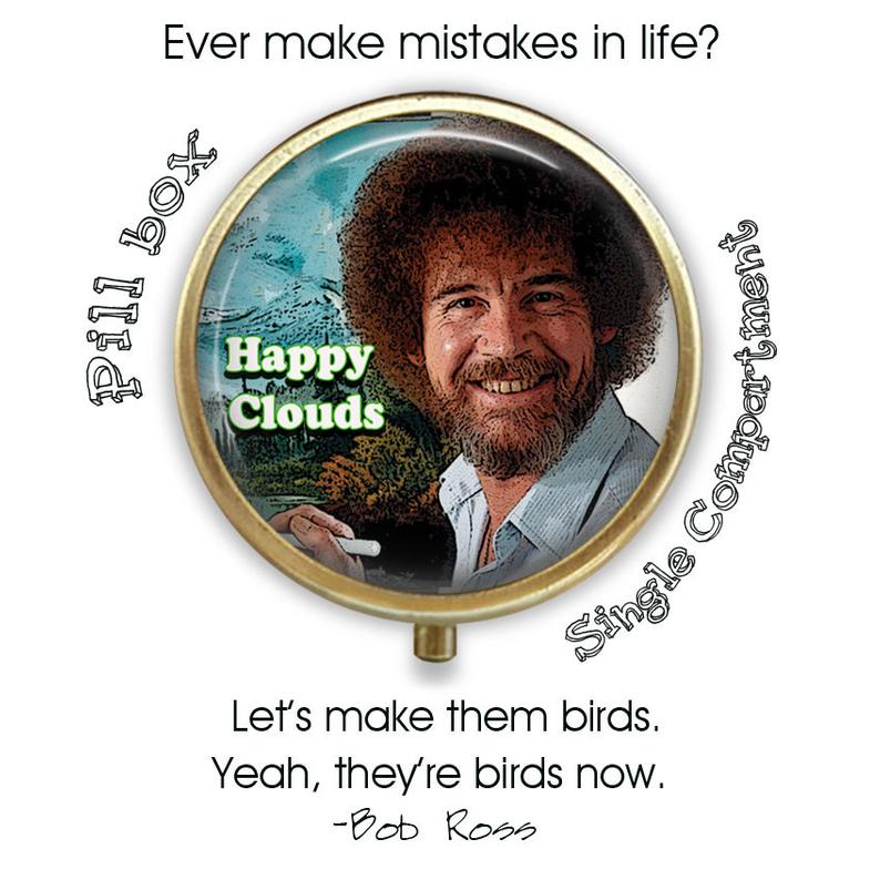 794x794 Bob Ross Pill Box Compact Mirror Pendant Key Fob Icon Etsy