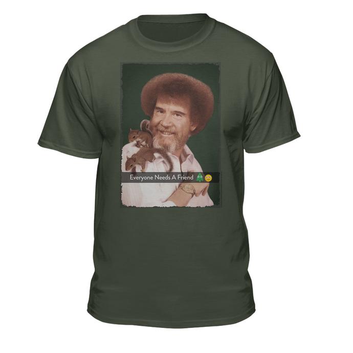 690x690 Bob Ross Everyone Needs A Friend Squirrel T Shirt Teelocity