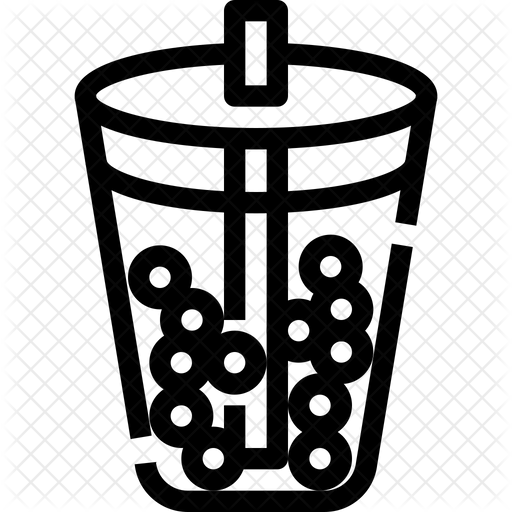 512x512 Bubble Tea Icon Of Line Style