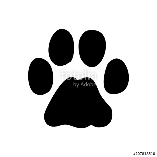 500x500 Bobcat Footprints Icon Vector Illustration Stock Image