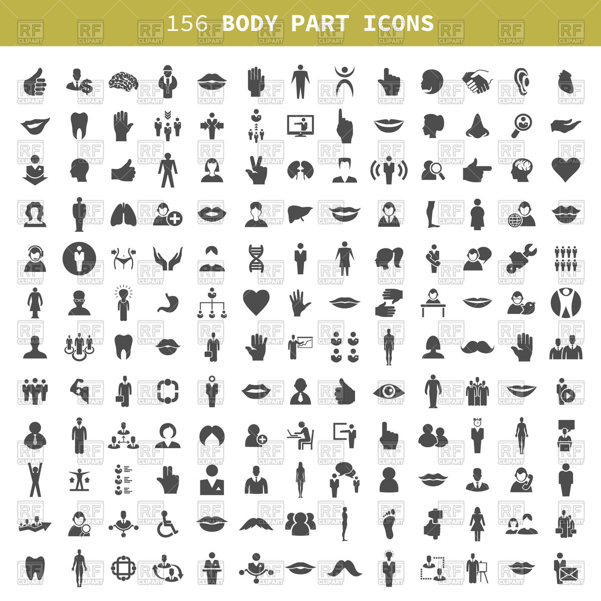 1200x1200 Collection Of Body Part Icons Vector Image Of Healthcare, Medical
