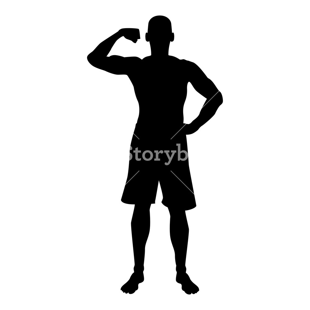 1000x1000 Bodybuilder Showing Biceps Muscles Bodybuilding Sport Concept