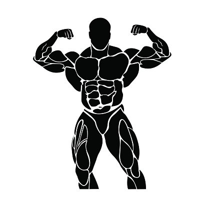 416x416 Bodybuilding And Powerlifting Concept, Icon, Premium Clipart