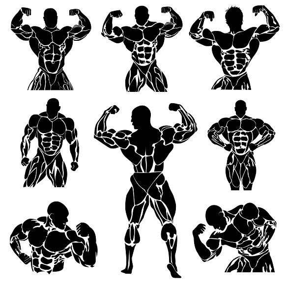 580x580 Set Of Bodybuilding Icons