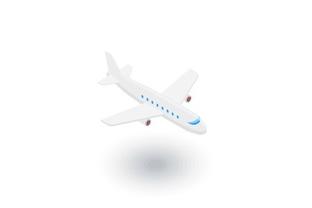 450x300 Airplane, Boeing Plane, Travel Isometric Flat Icon Vector