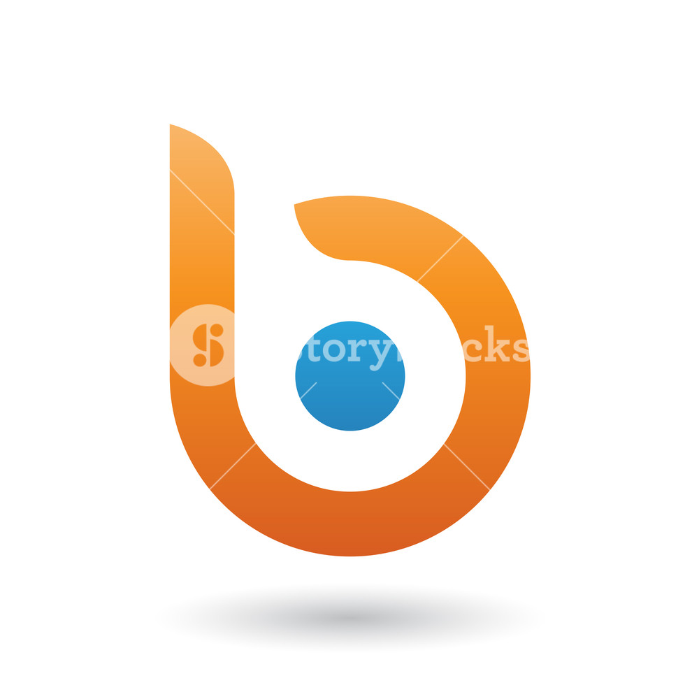 1000x1000 Vector Illustration Of A Orange Round Bold Icon For Letter B
