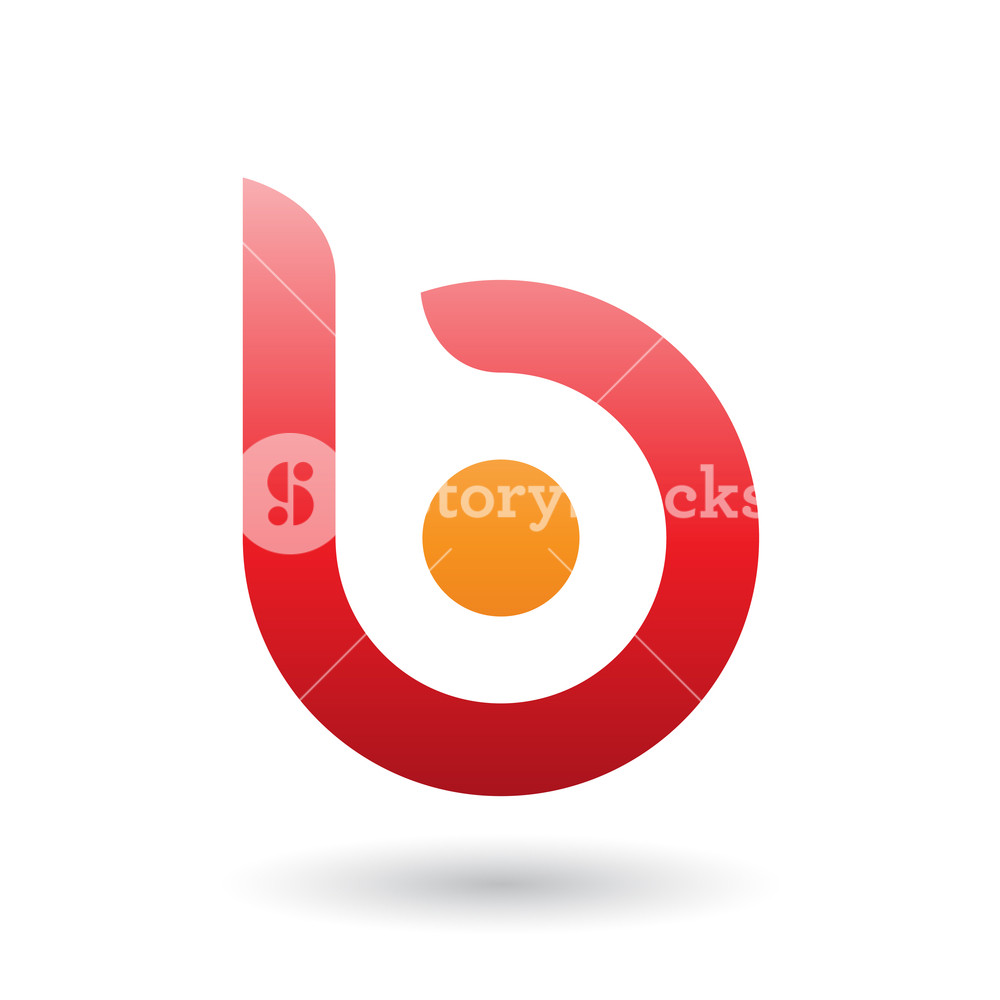 1000x1000 Vector Illustration Of A Red Round Bold Icon For Letter B Isolated