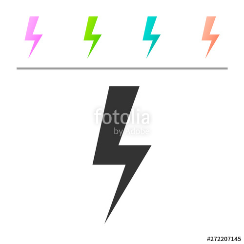 500x500 Grey Lightning Bolt Icon Isolated On White Background Flash Icon