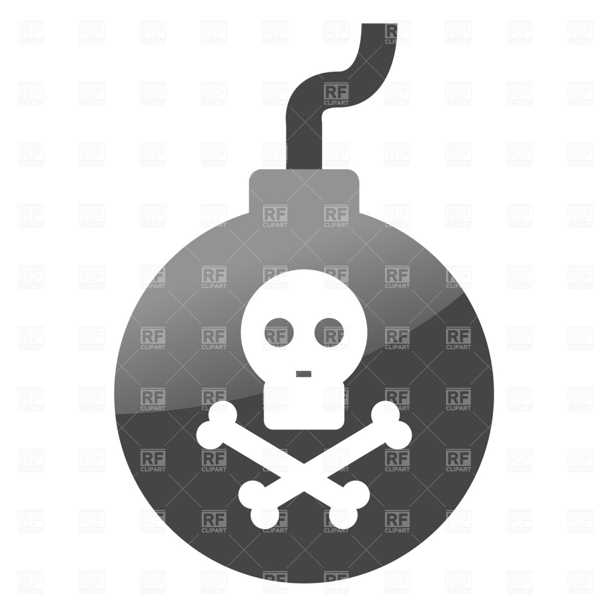 1200x1200 Bomb Icon With Skull And Crossbones Vector Image Of Icons