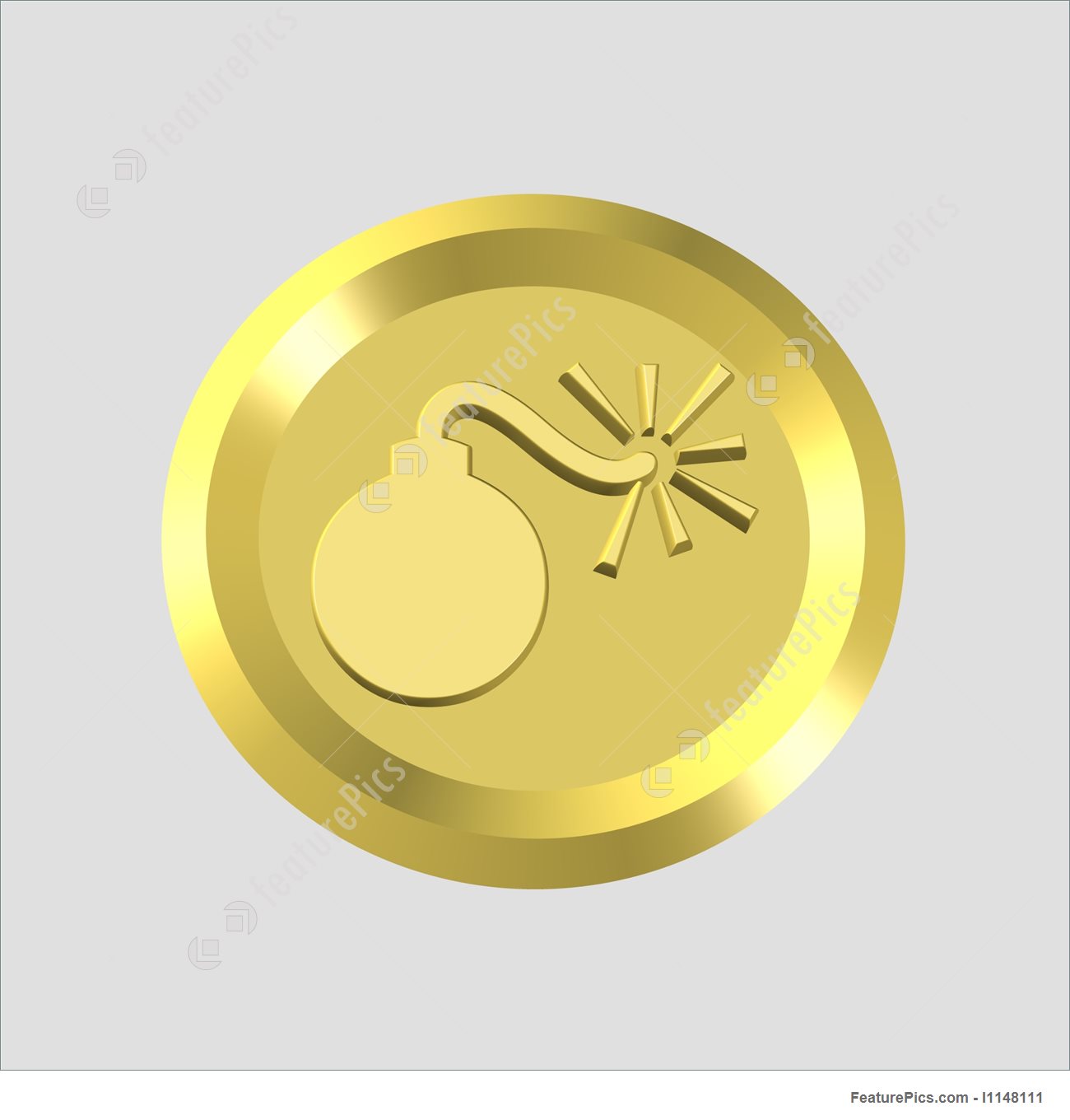 1300x1360 Gold Bomb Icon Stock Illustration