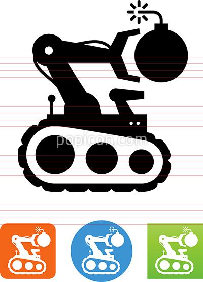 400x556 Police Robot With Bomb Icon