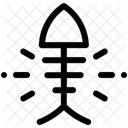 256x256 Fish Bone Icon Of Glyph Style