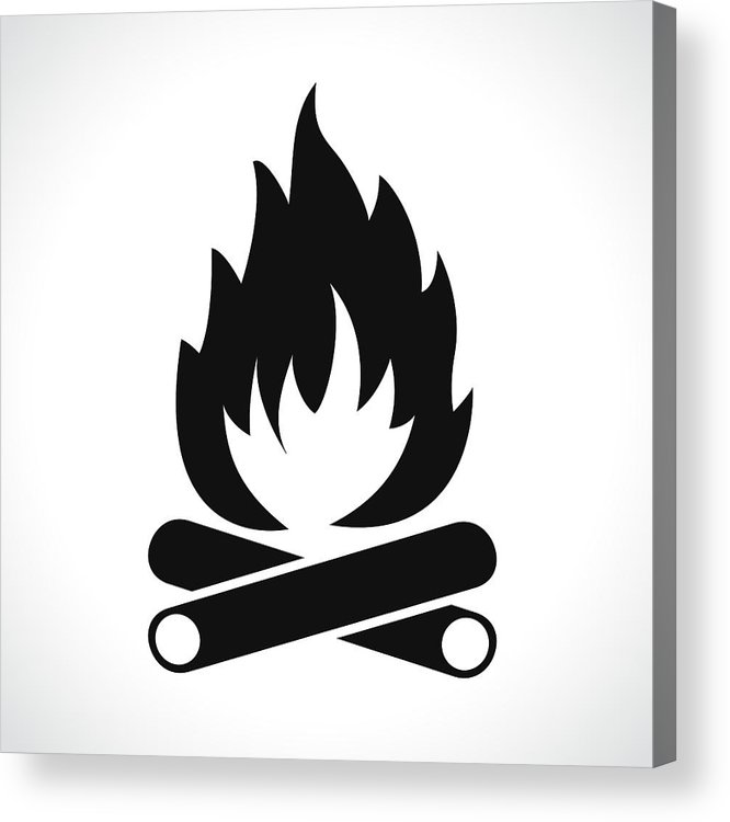 666x750 Bonfire Icon On White Background Acrylic Print