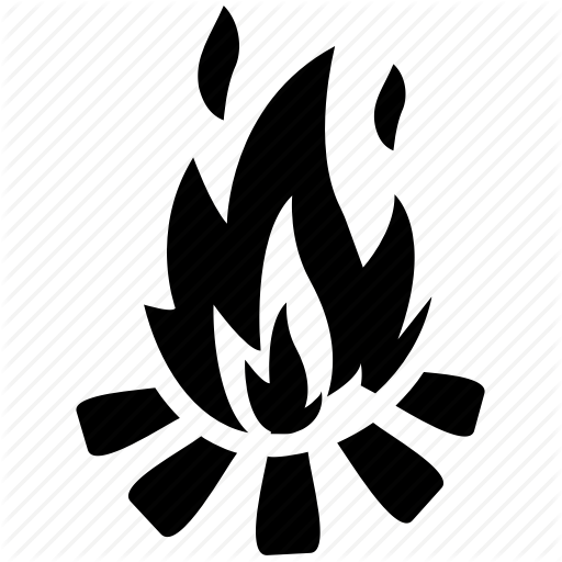 512x512 Bonfire, Burning Wood, Campfire, Night Camping, Wood Fire Icon